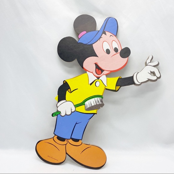 Vintage 1975 Mickey Mouse Bath Wall Decor 5 Pc Set - Picture 2 of 11